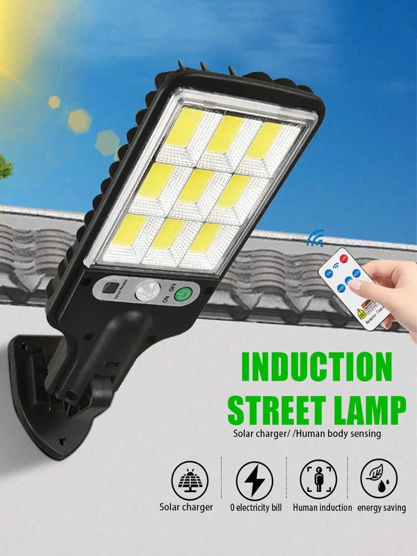 Outdoor Lighting Sensor - 108 COB Solar Sensor Wall Light,