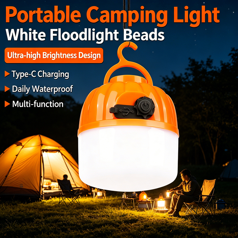 Outdoor Lighting Hooks - Mini Portable LED Pumpkin Bulb 6500K