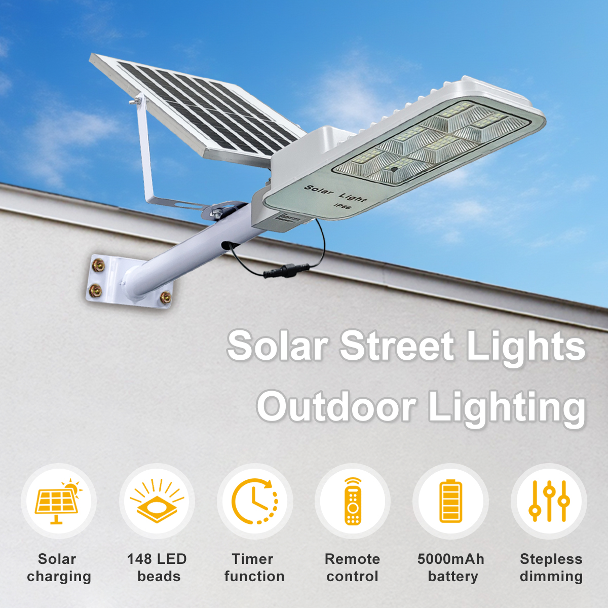 Outdoor Lighting No Electricity - IP65 Waterproof Outdoor Solar Lamp with