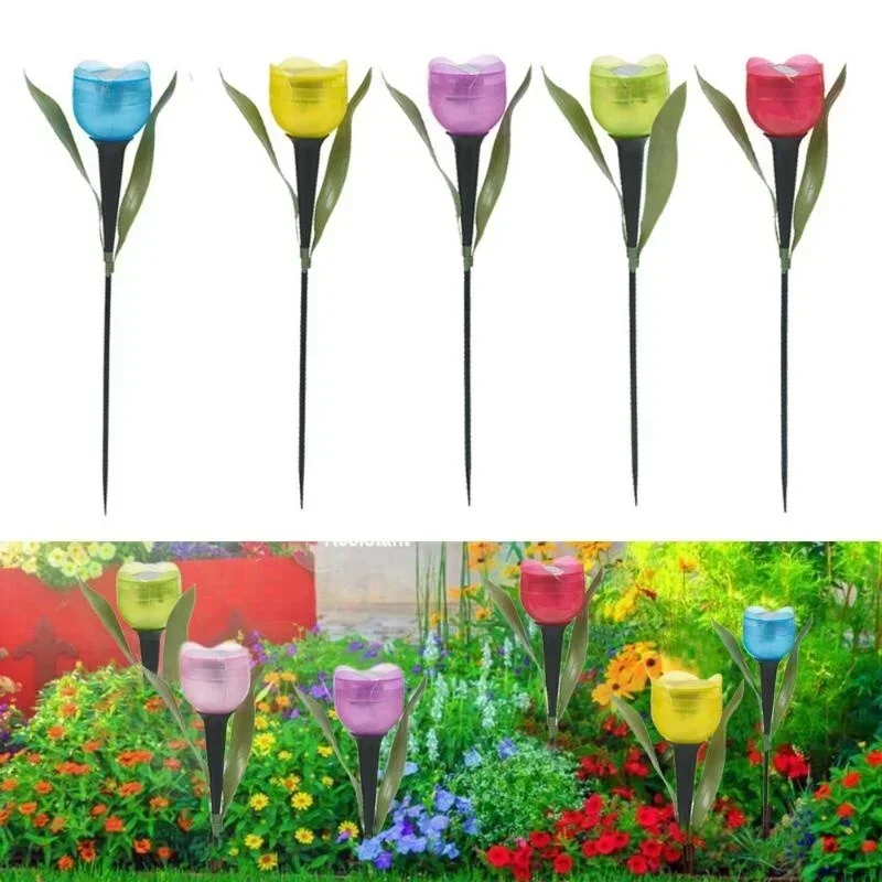 Bollard Light Garden - 1Pcs Garden Tulip Flower Shape LED