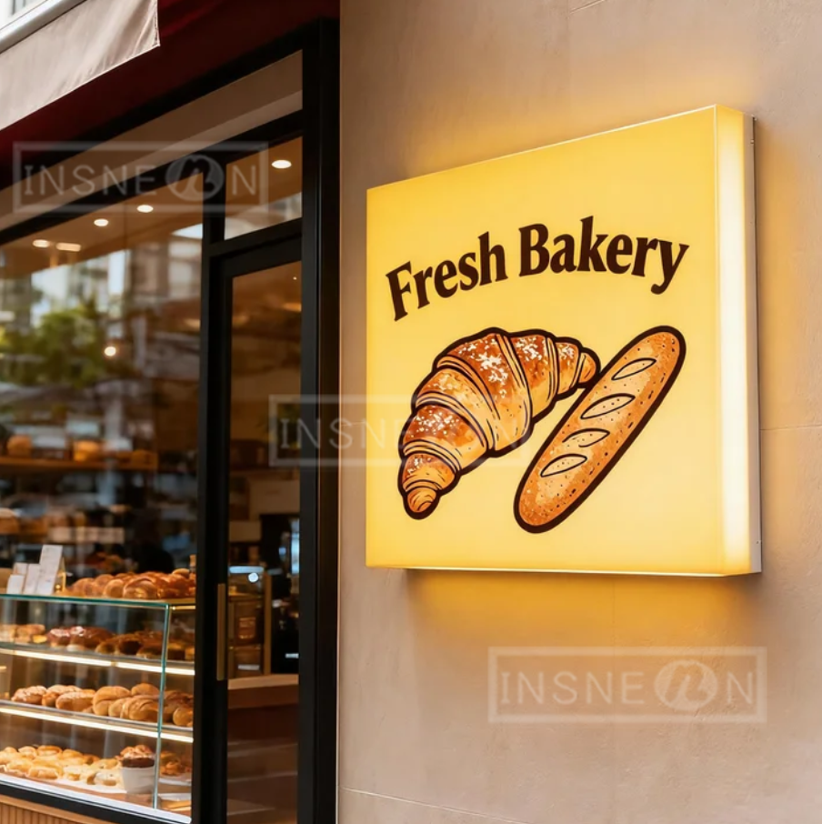 Outdoor Lighting Box - Custom LED Sign LightBox Fresh Bakery