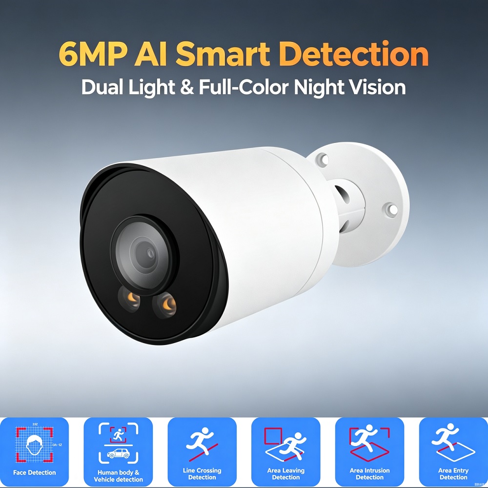 6MP POE IP67 Camera Dual Light – Outdoor Lighting No Electricity recenzja i cena