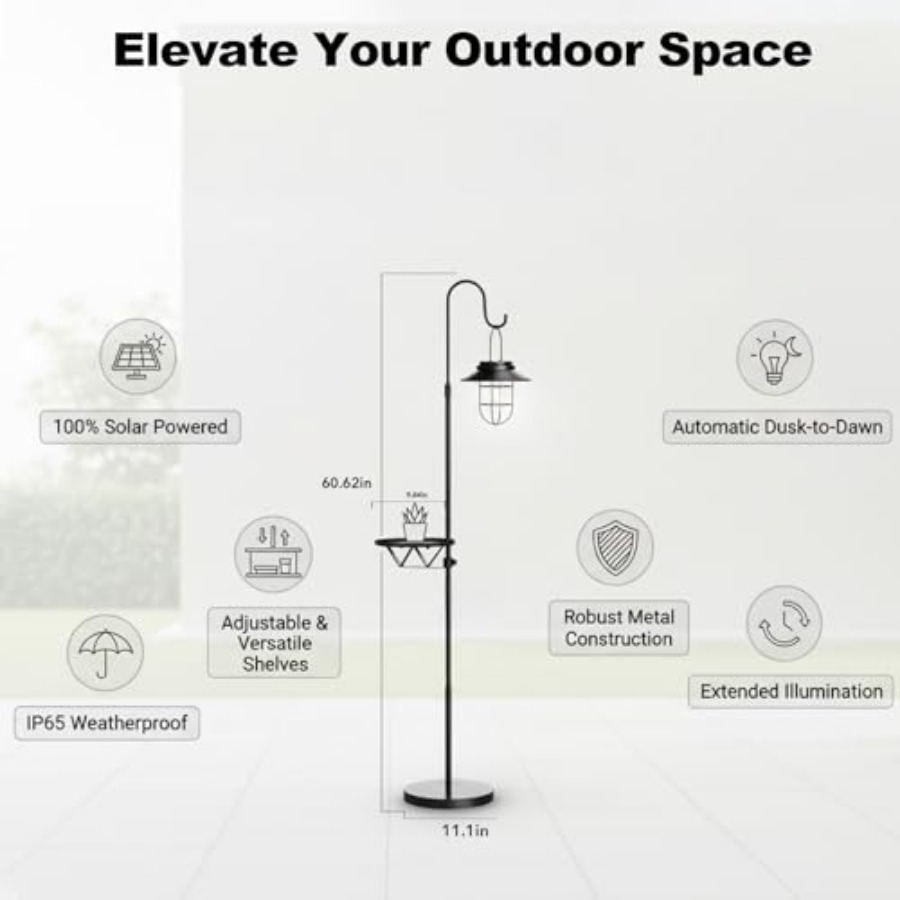 Solar Floor Lamp with Table, 6 – Outdoor Lighting Hooks recenzja i cena