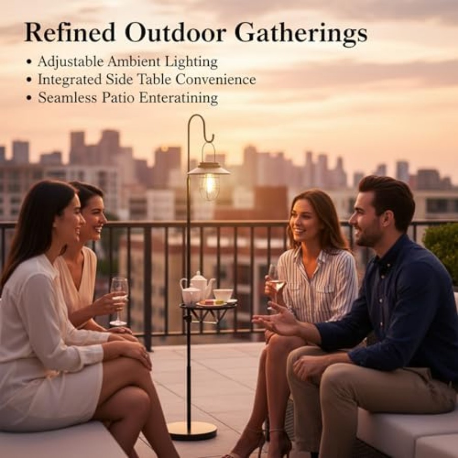 Solar Floor Lamp with Table, 6 – Outdoor Lighting Hooks recenzja i cena