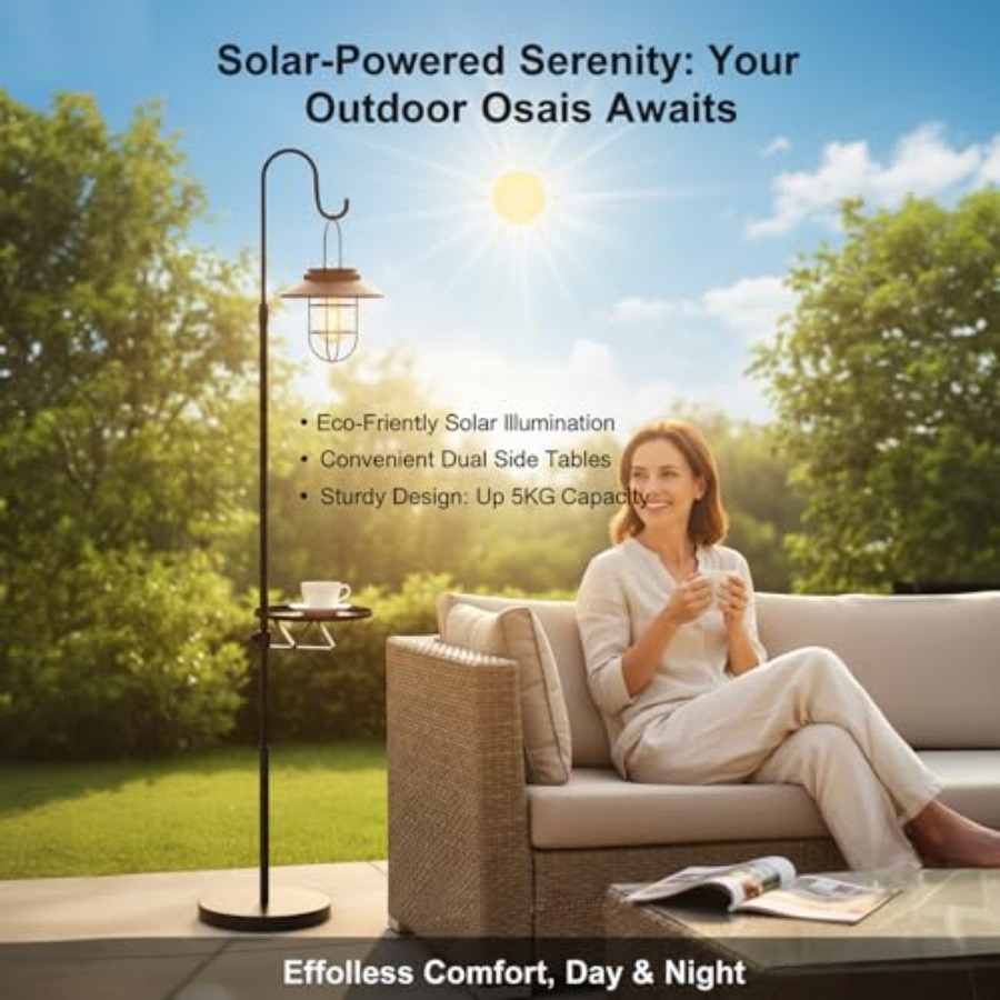 Solar Floor Lamp with Table, 6 – Outdoor Lighting Hooks recenzja i cena