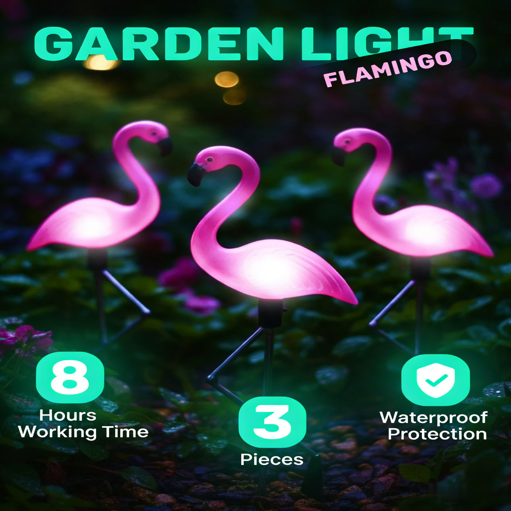 3Pcs Solar Powered Flamingo Gr – Bollard Light Garden recenzja i cena
