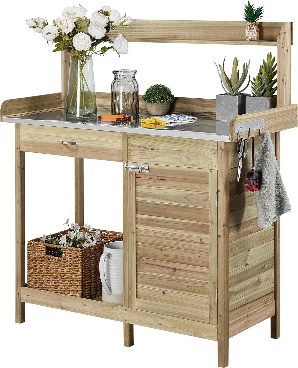 Outdoor Potting Bench Table, G – Outdoor Lighting Hooks recenzja i cena