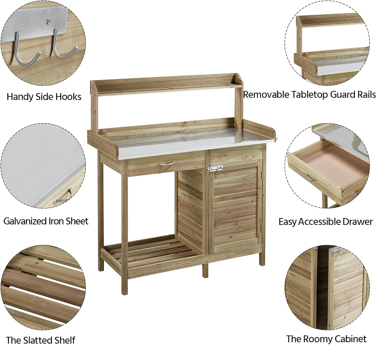 Outdoor Potting Bench Table, G – Outdoor Lighting Hooks recenzja i cena