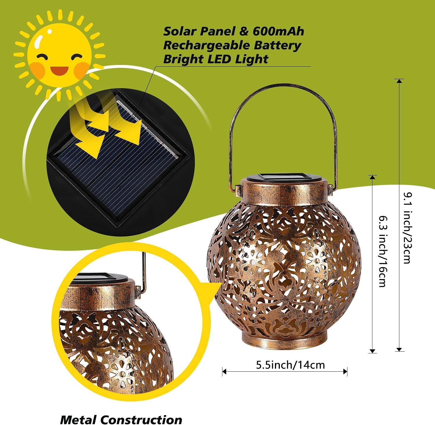 1-6PCS Moroccan Solar Lanterns – Bollard Light Garden recenzja i cena