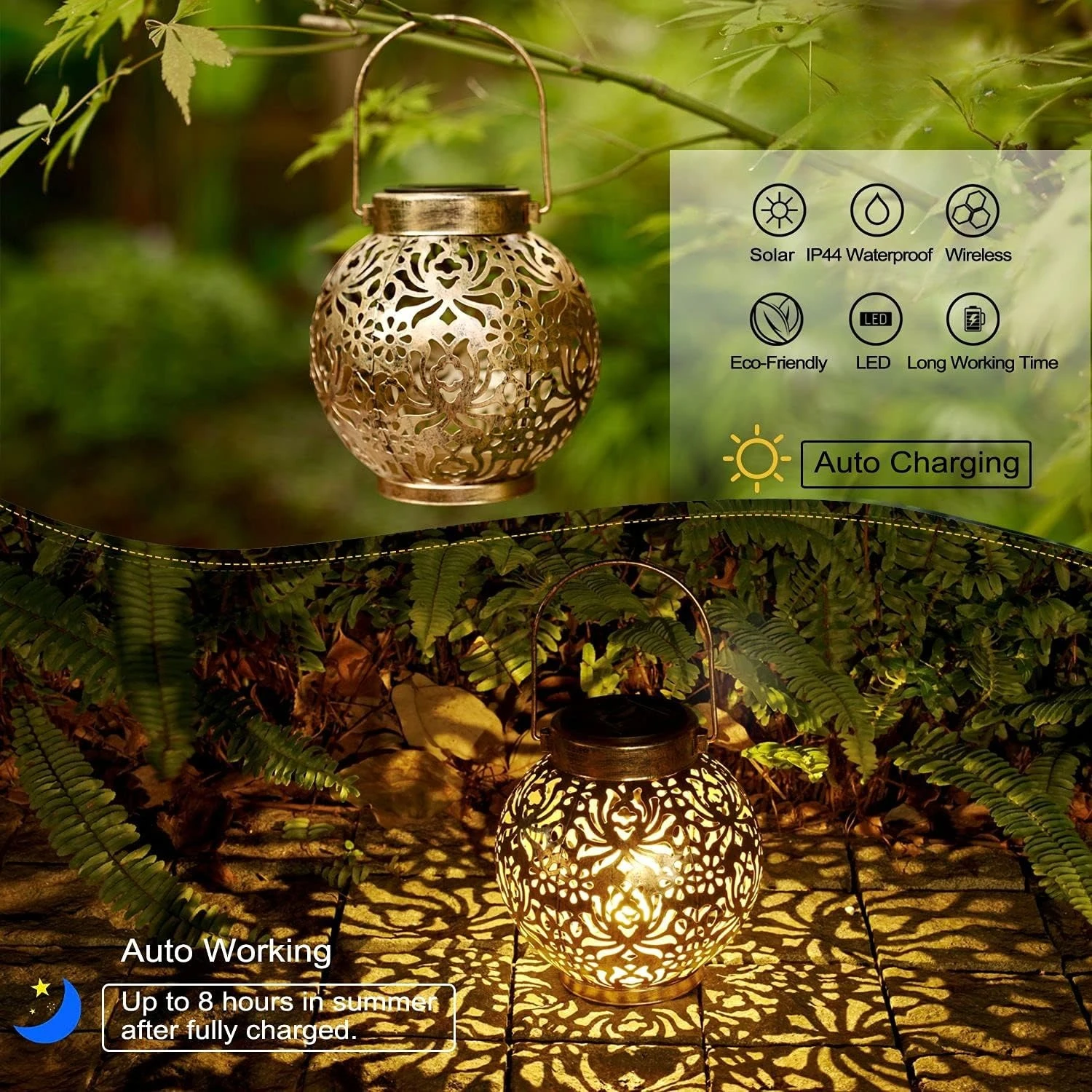 1-6PCS Moroccan Solar Lanterns – Bollard Light Garden recenzja i cena
