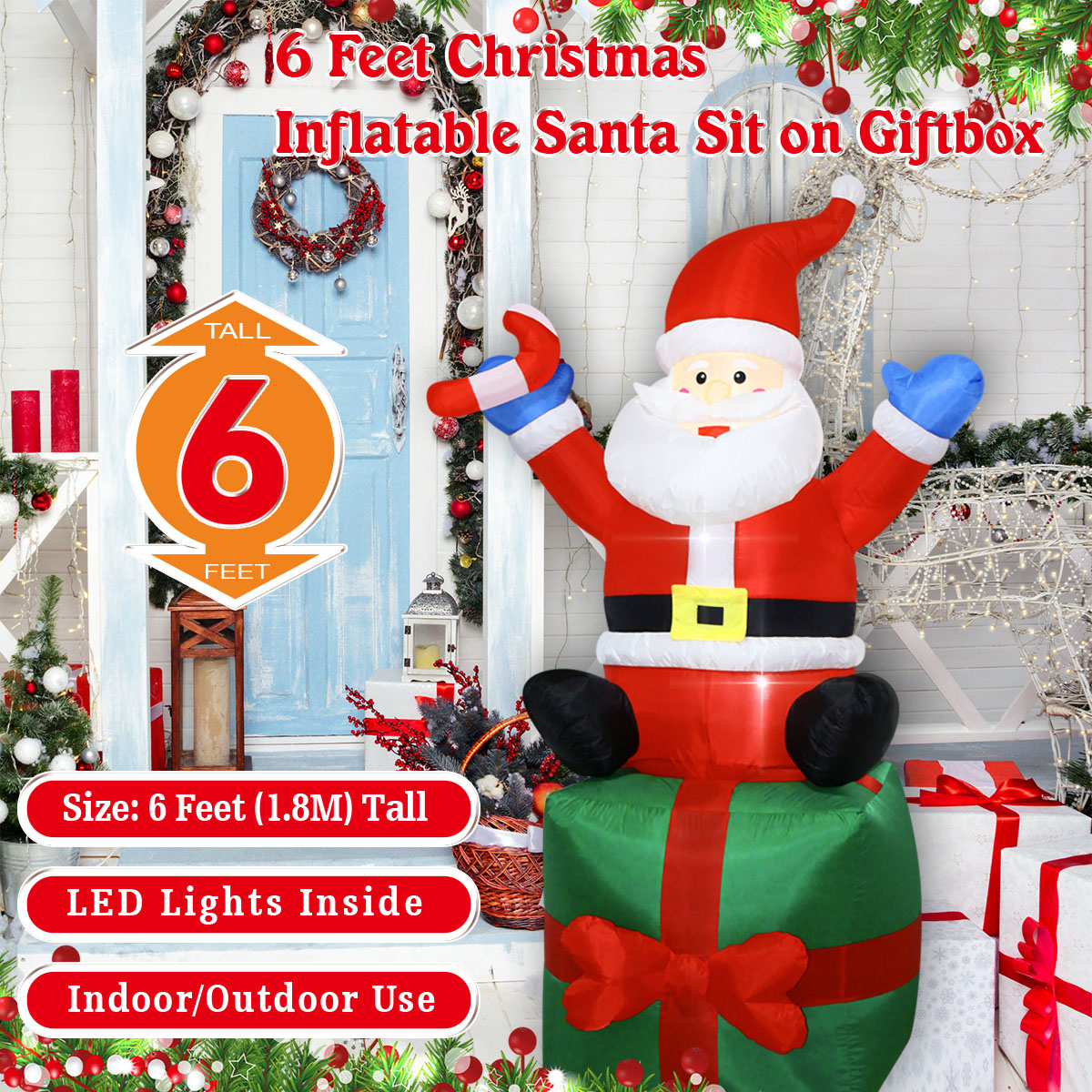 6 FT Christmas Inflatables San – Outdoor Lighting Box recenzja i cena