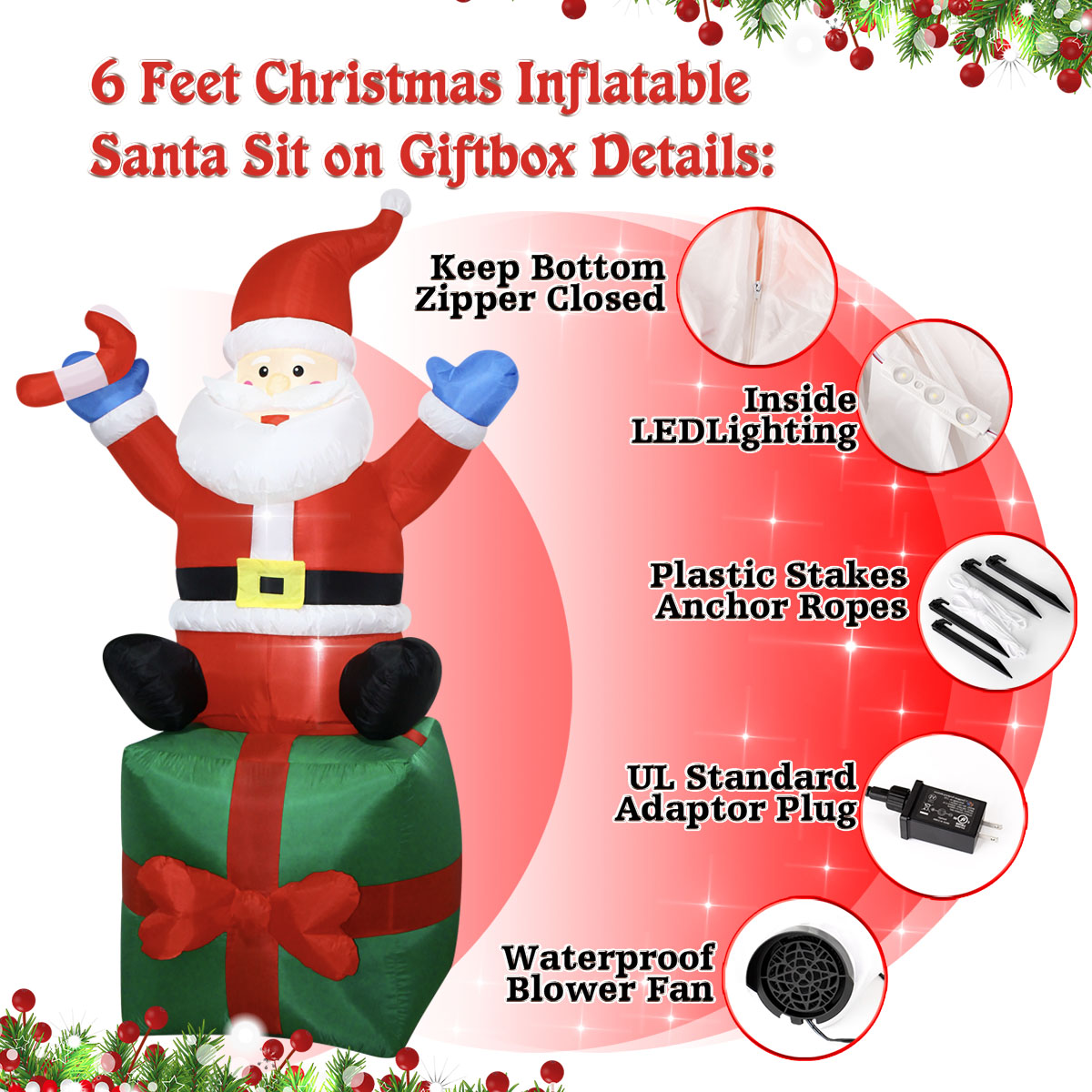 6 FT Christmas Inflatables San – Outdoor Lighting Box recenzja i cena