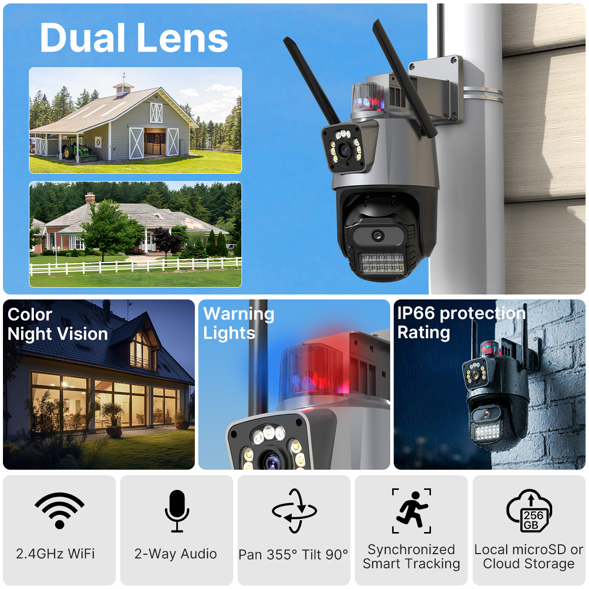 WONSDAR Outdoor Wifi PTZ Camer – Outdoor Lighting No Electricity recenzja i cena